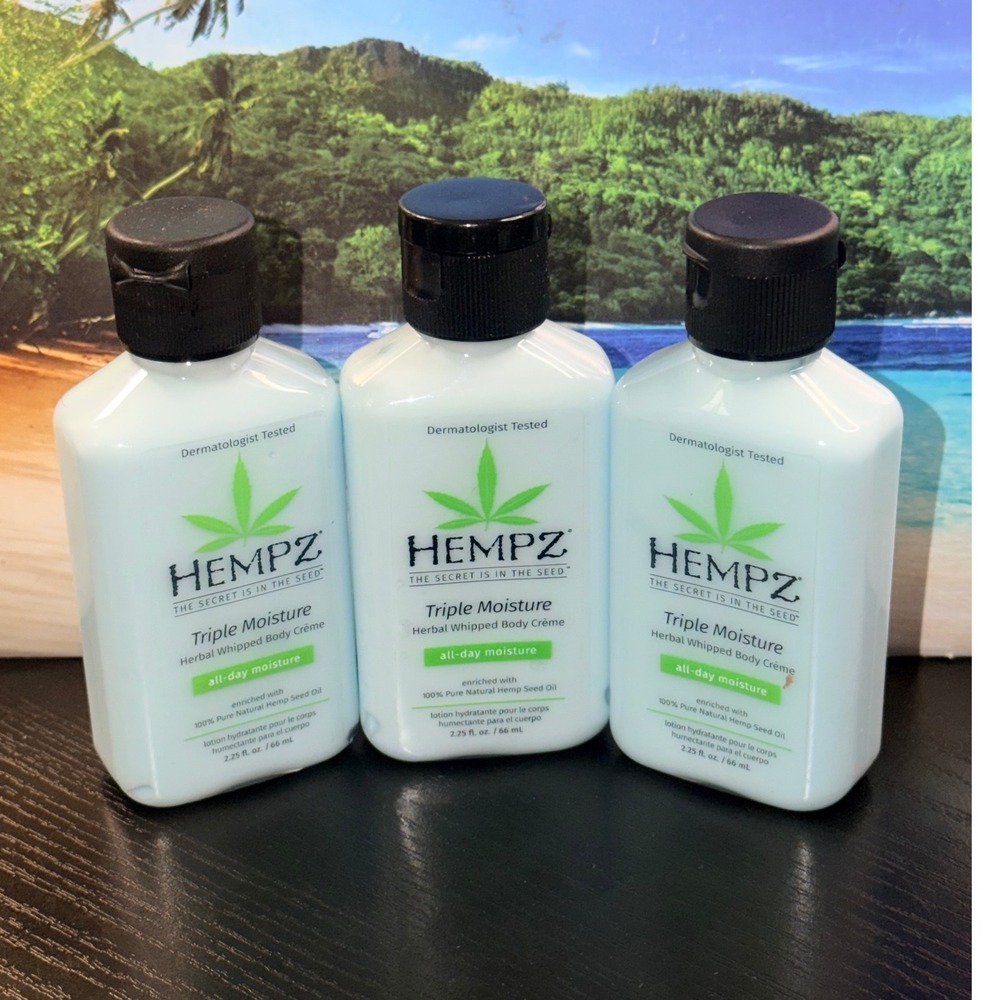 Hempz Triple Moisture Herbal Whipped Body Creme 2.25oz Travel Size 3 Pack